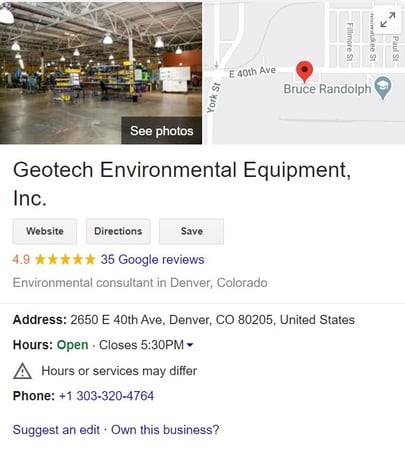 Local business schema markup example | Geotech