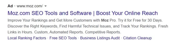 Moz following up with paid search offer -1